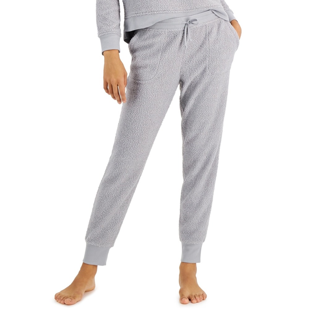 Alfani Sherpa Jogger Pajama Pants - Grey - Size X-Large